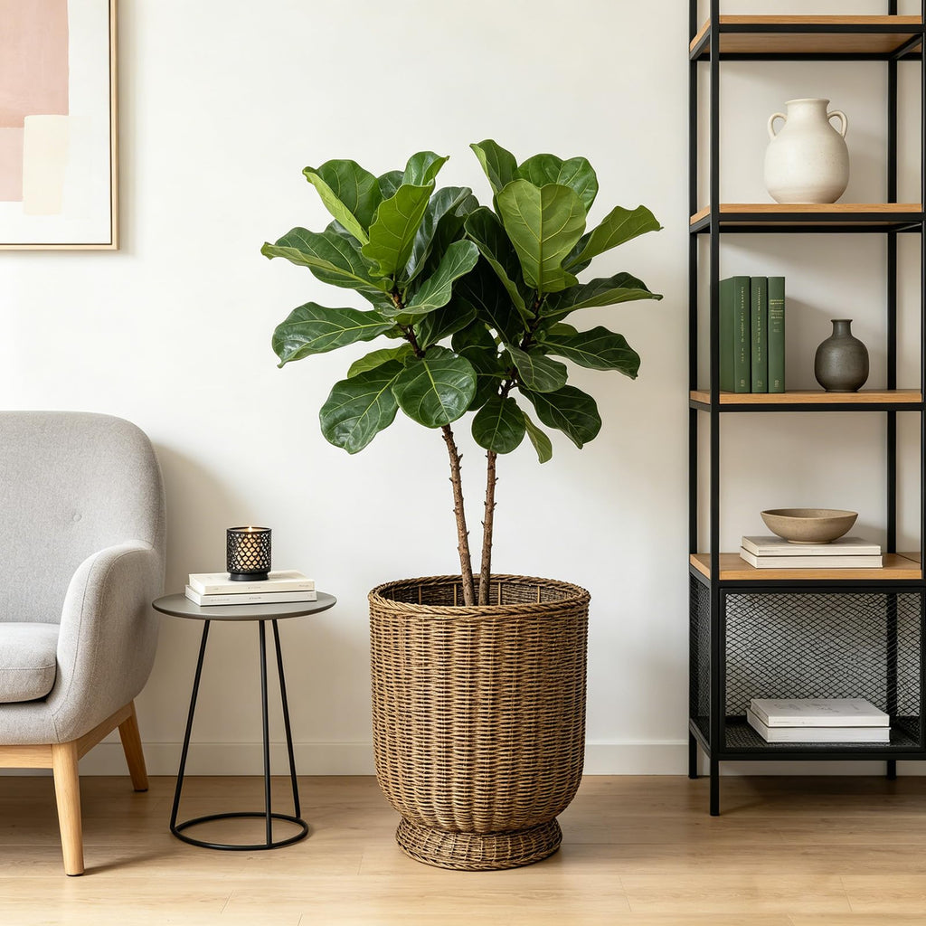 Rattan Planter, Woven Planter Basket for Plants Indoor Outdoor, Rattan Flower Pot, Decorative Plant Holder Basket for