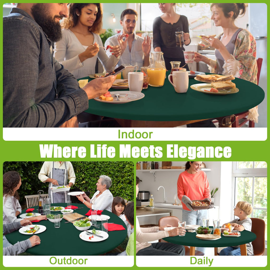 Round Spandex Tablecloth, Fitted Table Cover for 57"-68" Tables