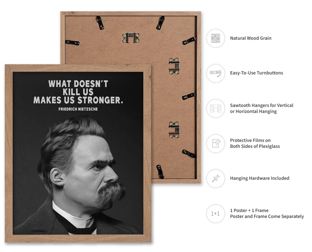 Master Makes Us Stronger Poster - Friedrich Nietzsche Print - Motivational Art - Strength Quotes Art - Gift for Men &