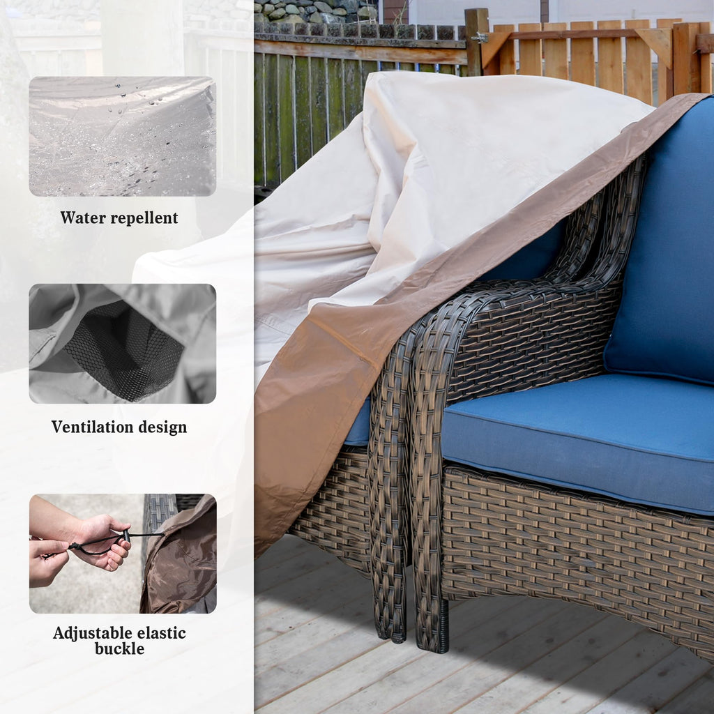 Patio Furniture Set Cover Outdoor Sectional Sofa Couch Chair Ottoman Waterproof Covers General Purpose, 58" L x 36" W