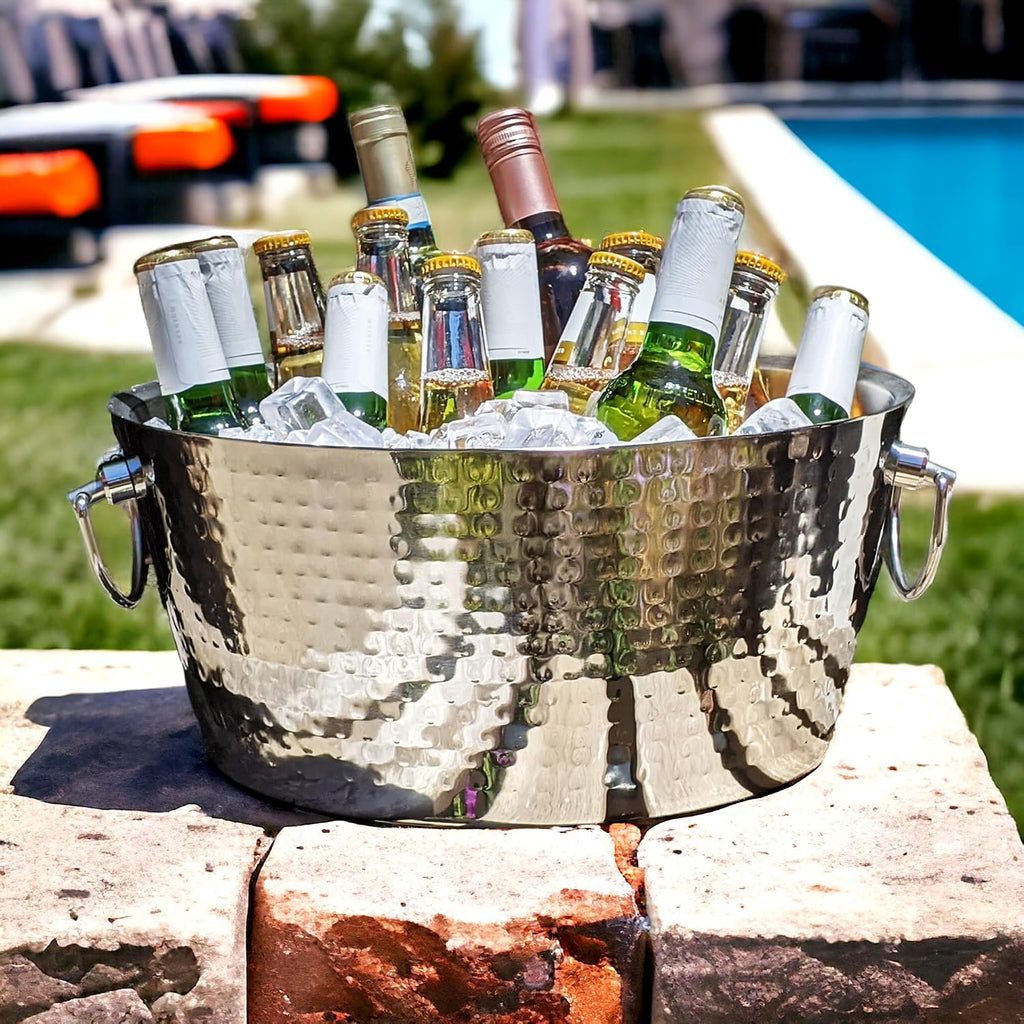 Champagne Ice Bucket with Stand, Wine Bucket with Stand Stand for Parties/Insulated Wine Chiller Bucket for Parties