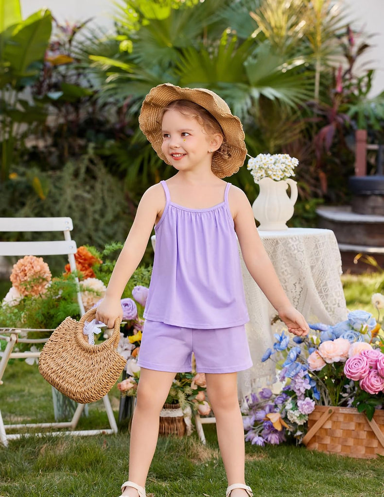 Toddler Kids Summer Clothes 2 Piece Tank Top and Shorts Set