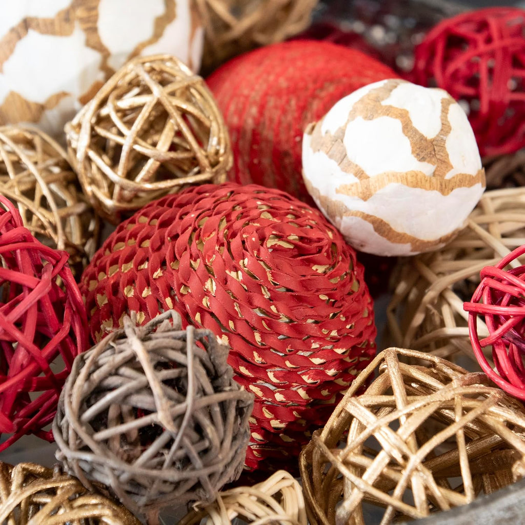 Decorative Balls Orbs Bag (Red Gold)