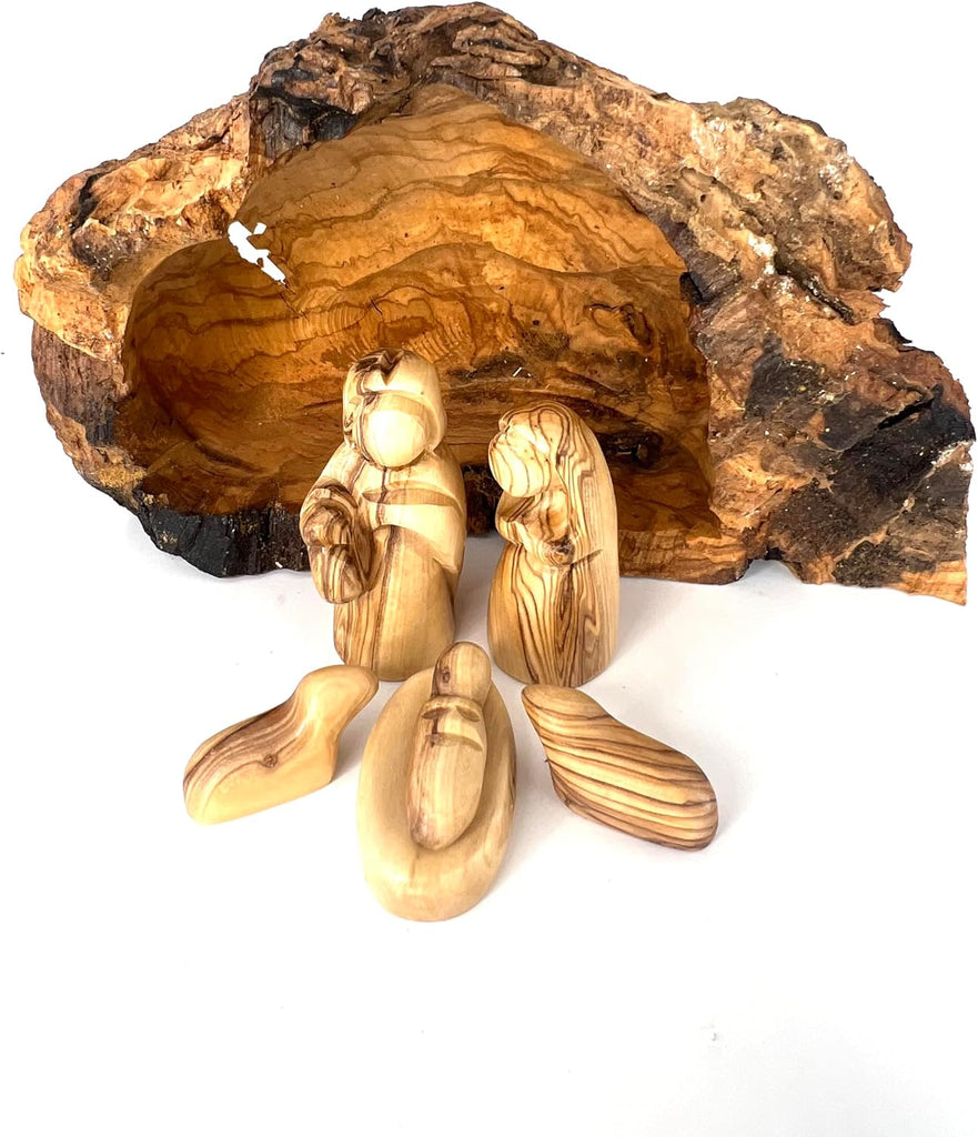 Olive Wood Nativity Manger Scene Set, Small, 6-Piece