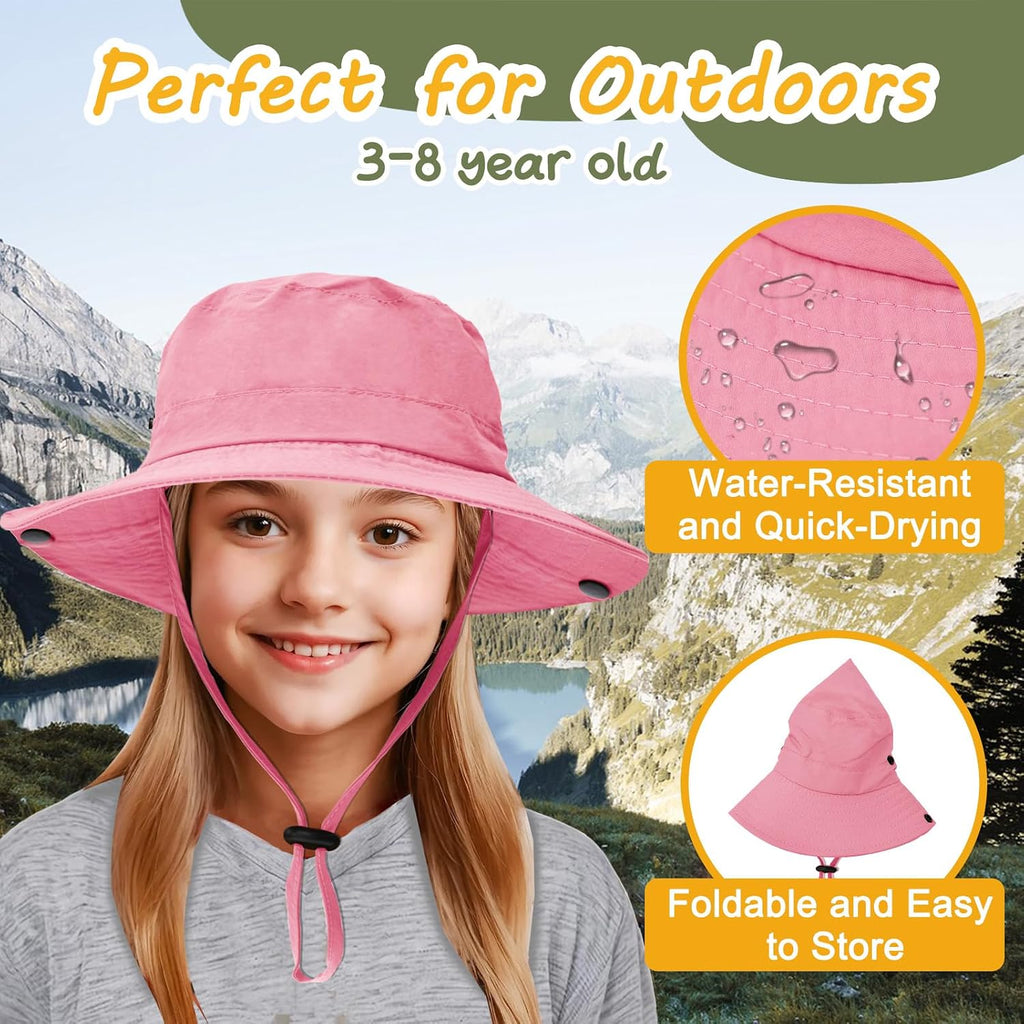 Kids Sun Hat UPF 50+ Quick Dry Bucket Safari Hat for Girls and Boys