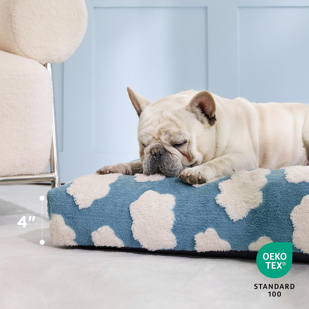 Cute Aesthetic Dog Bed for Crate, Jacquard Thick Pet Pillow 35x22