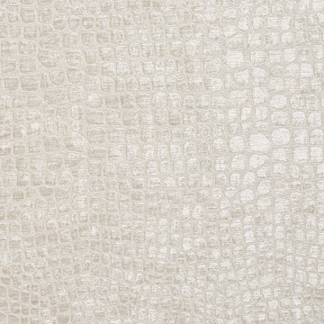 Off White Textured Alligator Shiny Woven Velvet Contemporary Upholstery Fabric by The Yard