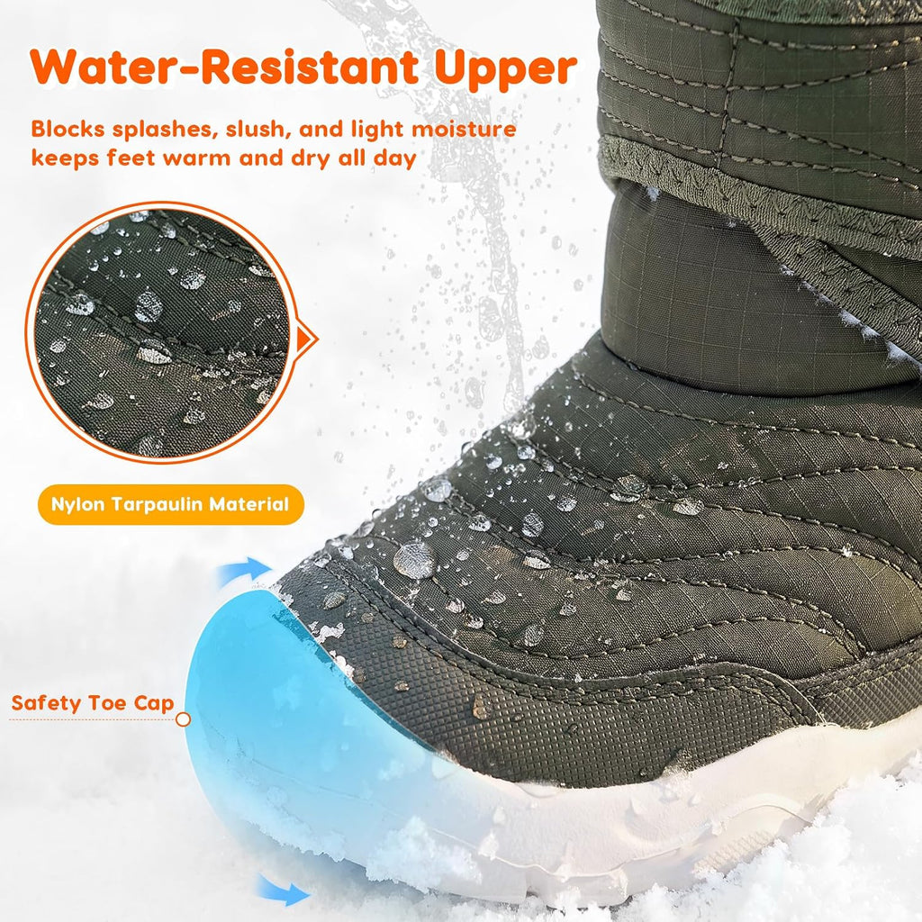 Toddler Snow Boots Boys Girls Barefoot Furry Wide Winter Boots