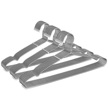 30 Pack Stainless Steel Wire Clothes Hangers, 16.5 in, Silver