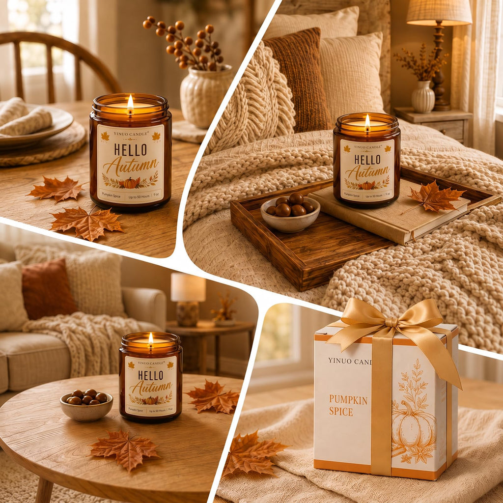 Pumpkin Spice Scented Candle, 9 oz Soy Wax Fall Candle