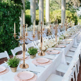 28'' Tall 5 Arm Candelabra Gold Taper Candle Holder Centerpieces, Party, Halloween, Christmas, Event Candelabra