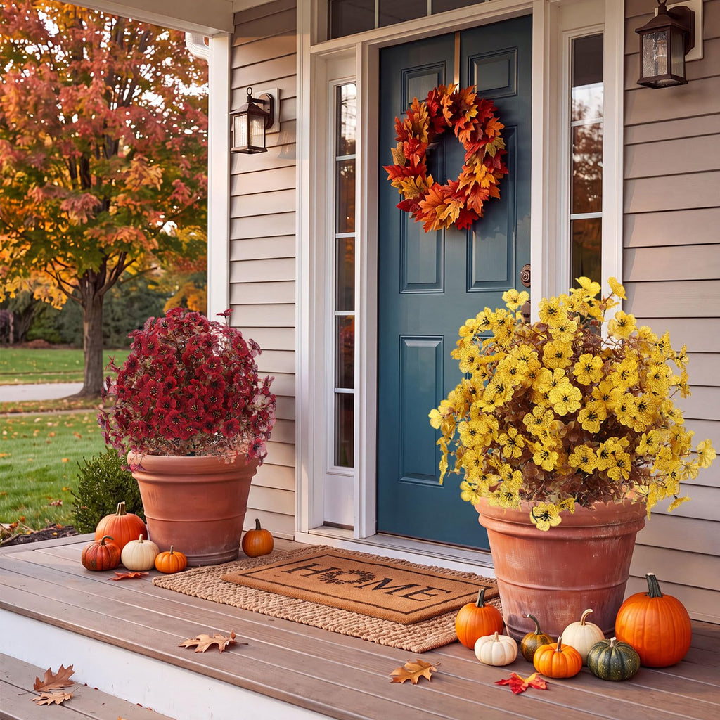 6 Pack 20" Fall Artificial Topiary Ball Trees
