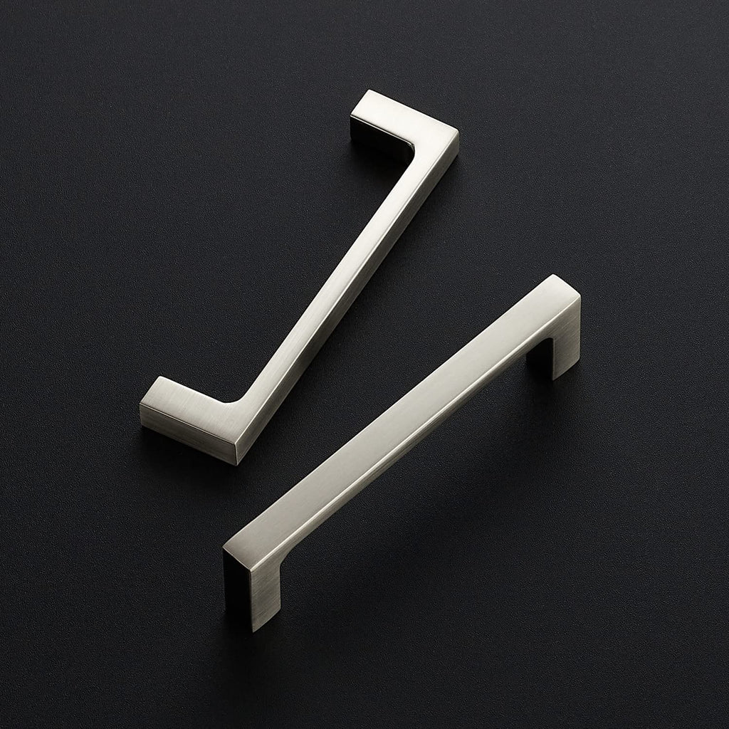 Brushed Nickel Cabinet Handles Square Pulls, 4 Inch, 30 Pack