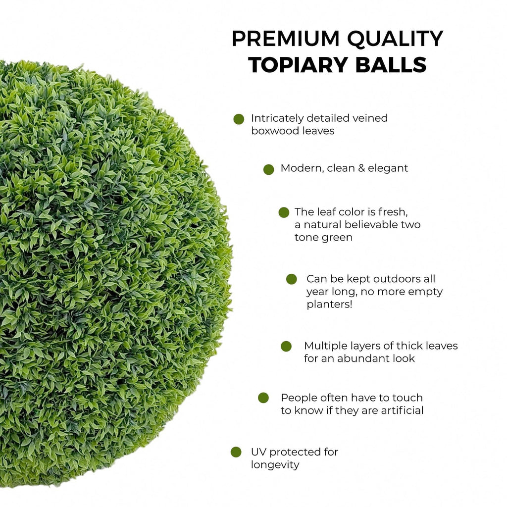 23" XL Faux Topiary Balls, Better Than A Boxwood, 2 Pack