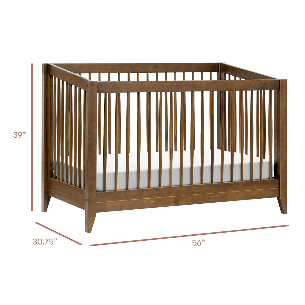 Sprout 4-in-1 Convertible Baby Crib, Natural Walnut | GREENGUARD Gold Certified, Converts to Toddler Bed, Daybed &