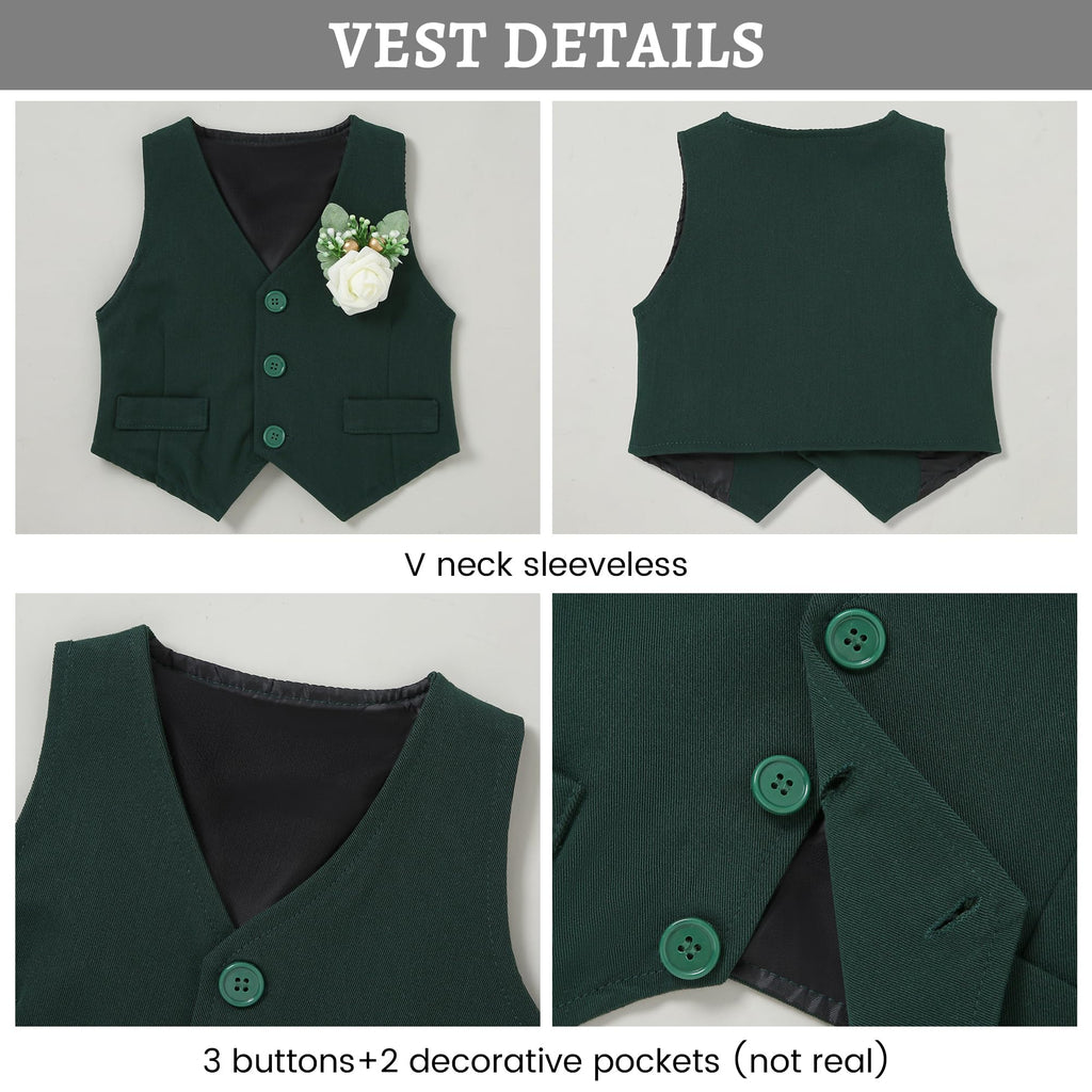 Baby Boy Suit Set Formal Outfit Wedding Baptism Green