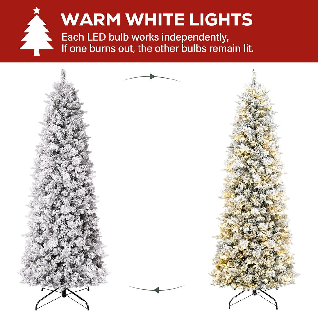 Prelit Pencil Christmas Tree with 200 Warm White LEDs