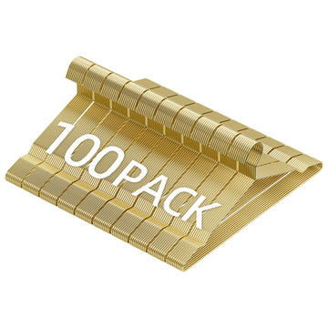 Gold Metal Wire Hangers 100 Pack with Notches, Heavy Duty