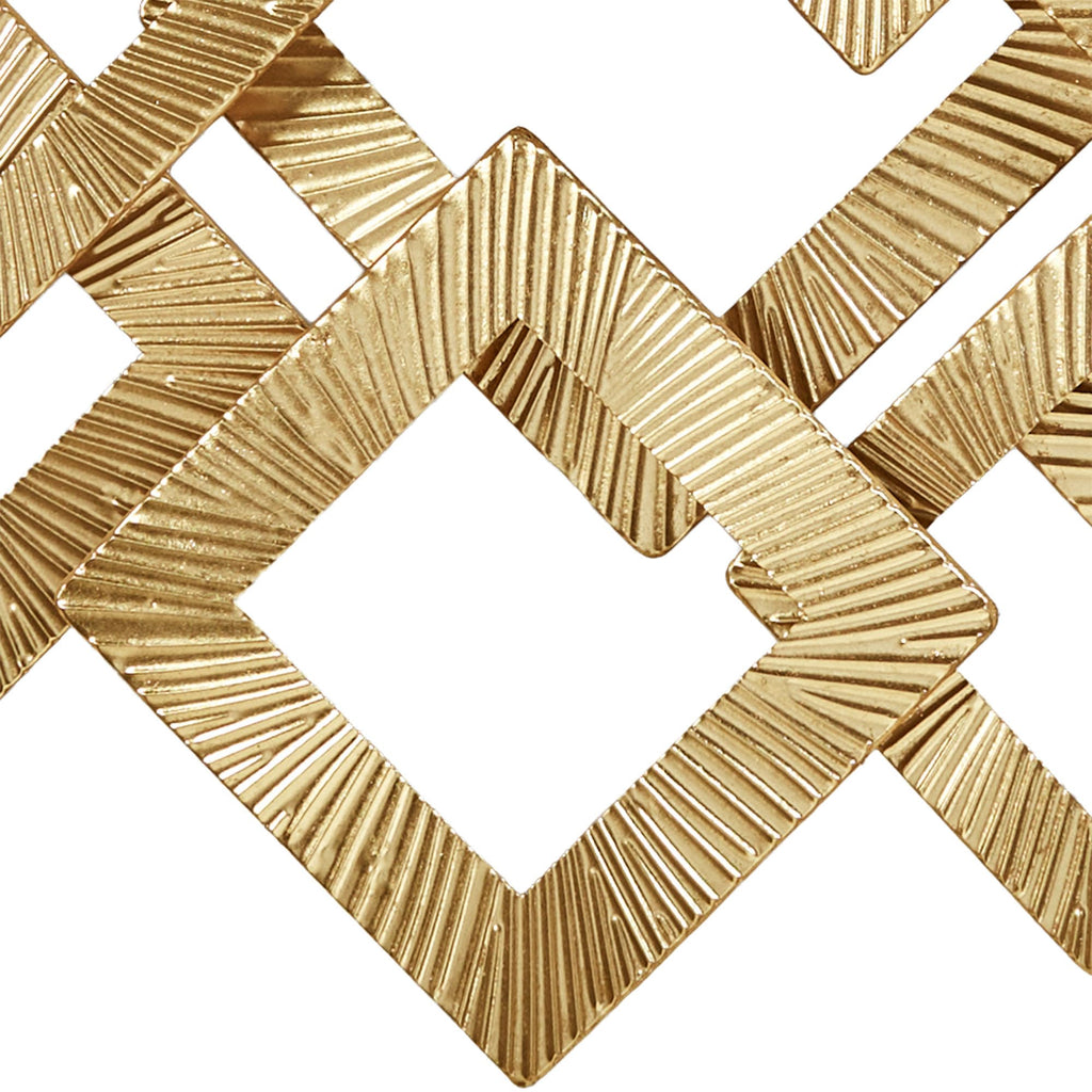 Diamond Illusions Wall Art Sculpture | Square Geometric | Modern | Metal Wall Art Decor | Gold Foil | Dimensional