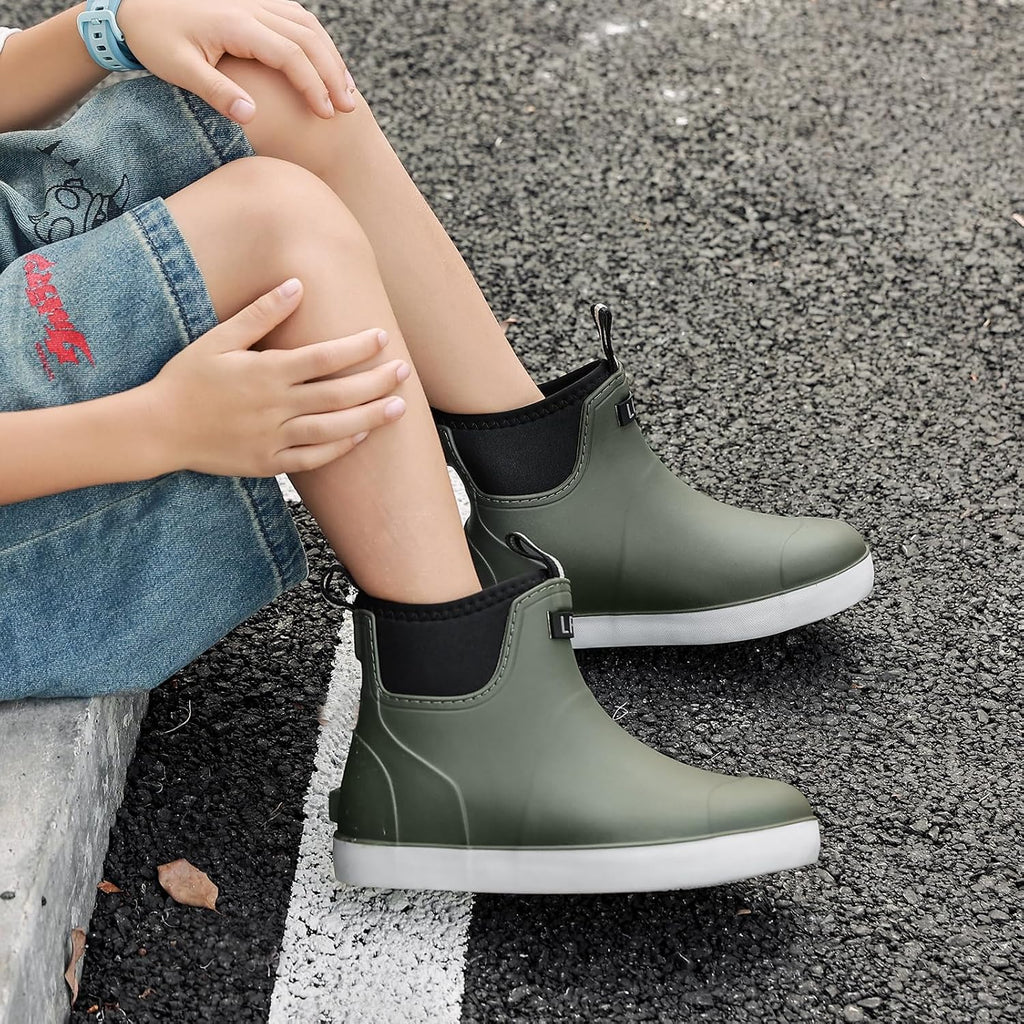 Kids Deck Boots, Waterproof Rain Boots for Girls Boys