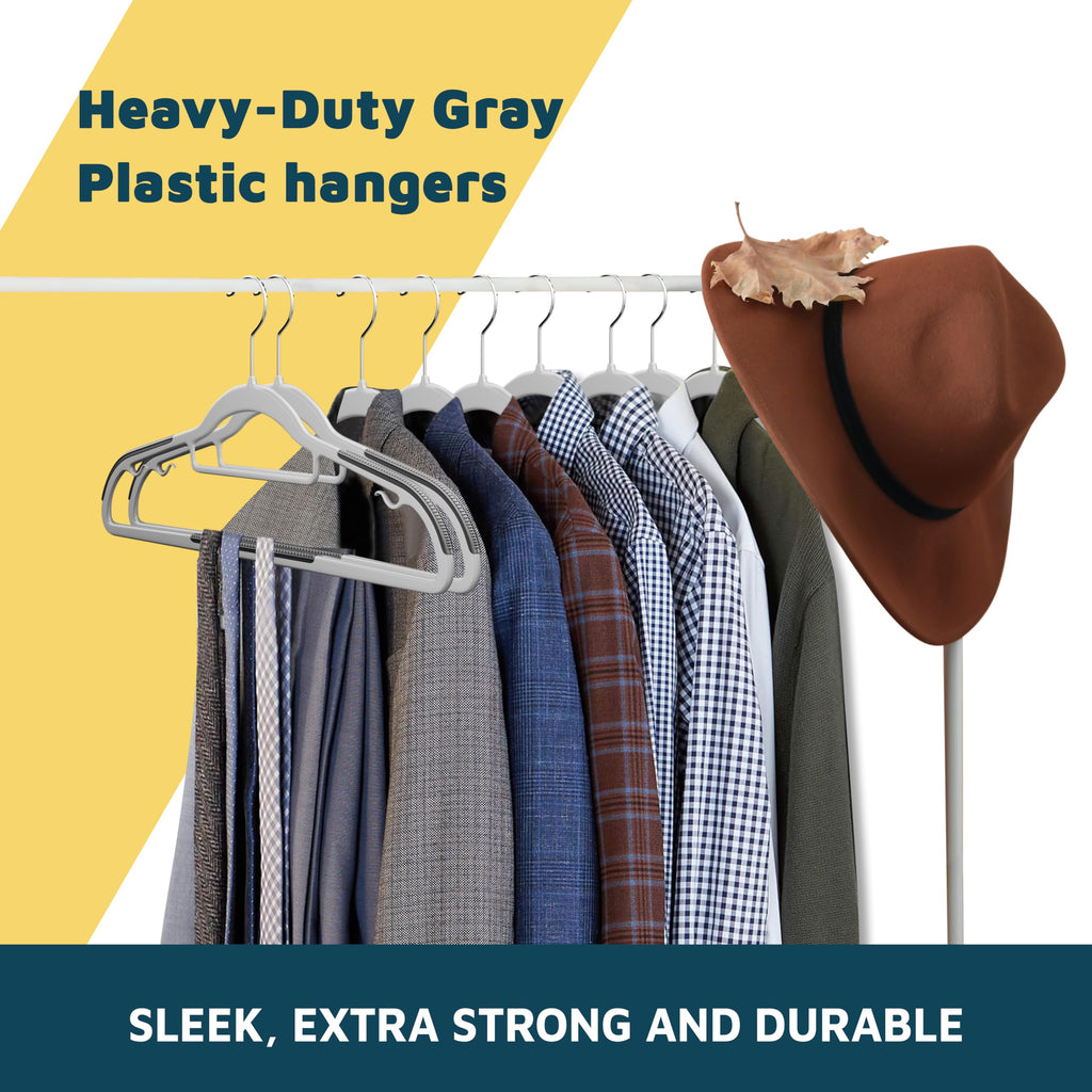 Plastic Clothes Hanger Set - 20 Pieces Versatile, Lightweight, Space-Saving, Non-Slip, Slim Designed, Dry and Wet