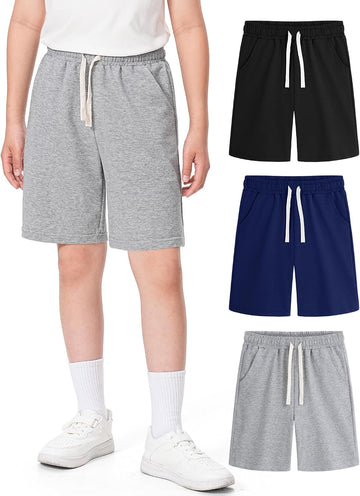 3 Pack Boys Shorts Boy Cotton Shorts Kids Summer Clothes with Pocket