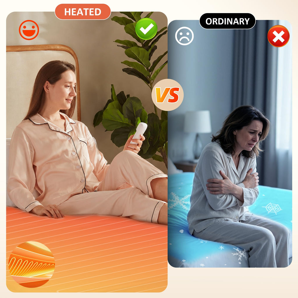 Heated Mattress Pad, Cozy Bed Warmer with Preheat & Memory