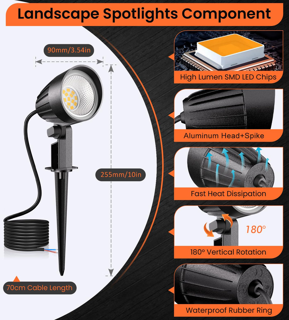 7W 800LM Low Voltage Landscape Lighting