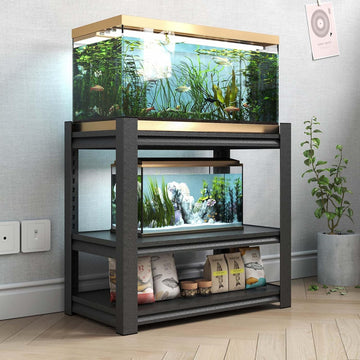 3-tier Metal Fish Tank Stand for 30 Gallon Long Aquarium, * *