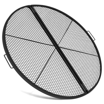 40" Fire Pit Grill Grate, Round, Black
