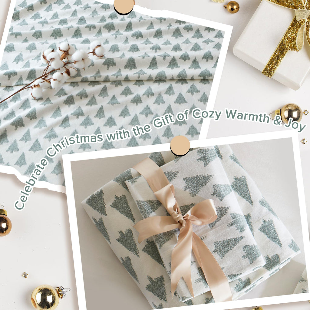 Cozy Flannel Sheets 100% Cotton, Cal King Sheet Set, 4psc