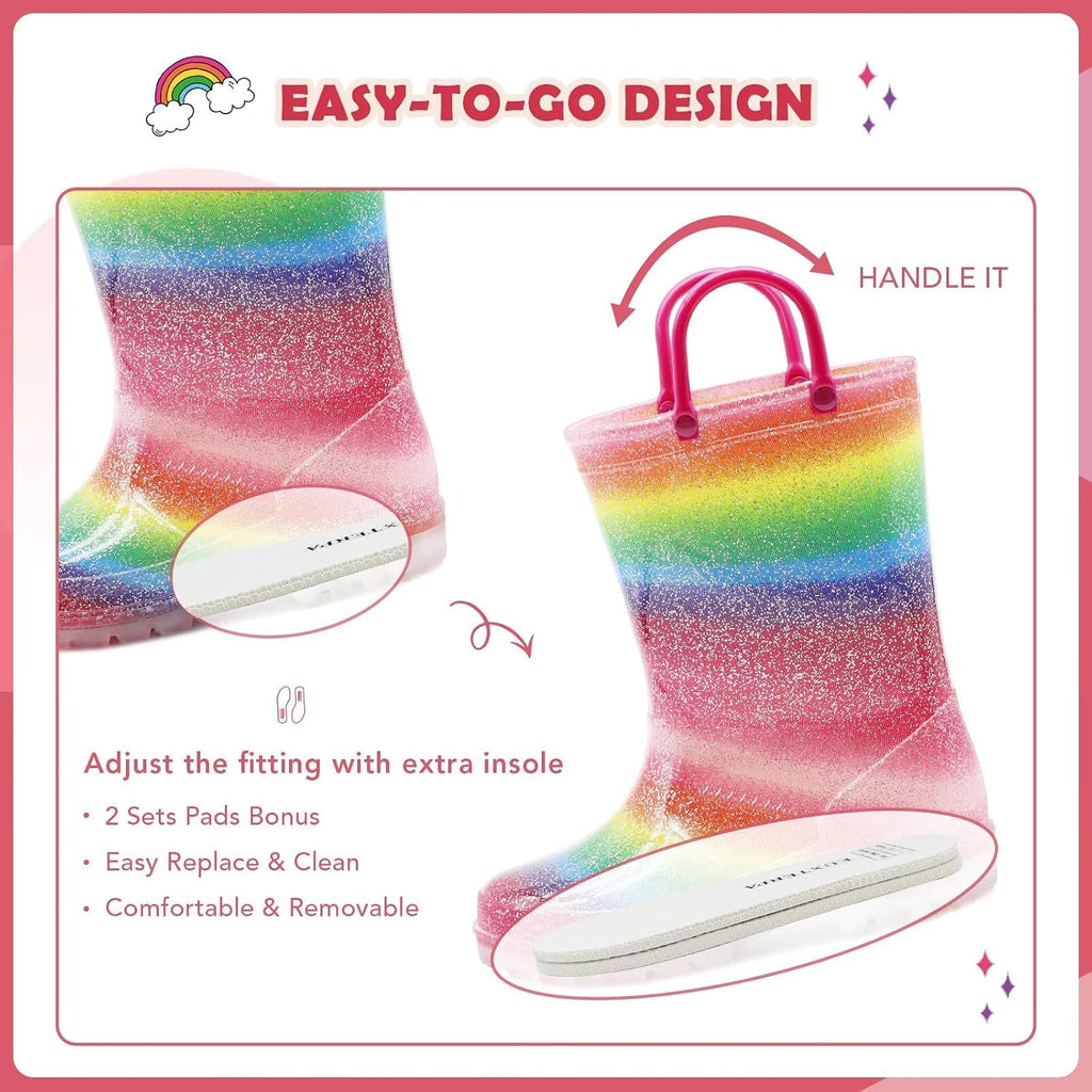 Toddler Kids Light-Up Rain Boots
