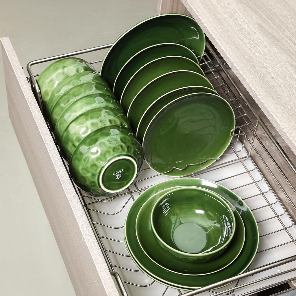 Ceramic 12 Pieces Dinnerware Set - Dinner Plates Cereal Bowls Salad Plates Set Service for 4 - Scratch Resistant