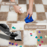 5x7 High Pile Checkered Shag Area Rug, Soft Plush Non-Slip Carpet for Living Room Bedroom