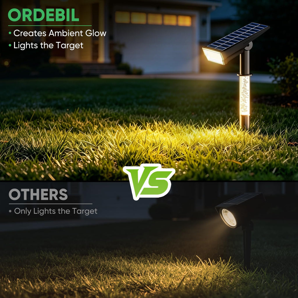 Solar Spot Lights Outdoor Waterproof, Warm White 4 Pack
