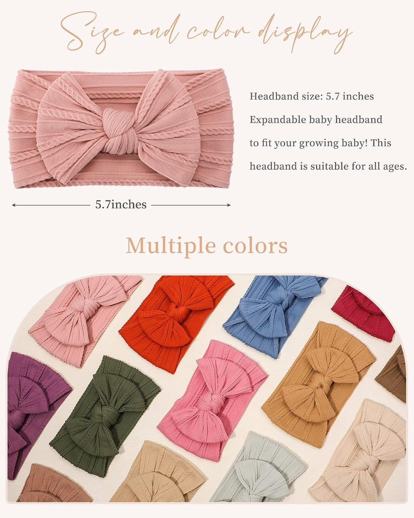 18pcs Baby Nylon Headbands Hair Bow Elastics Hairbands