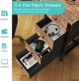 47 inch Computer Desk with 4 Drawers, Reversible Writing Work Study Desk Bedroom, Modern Simple Student PC Desks