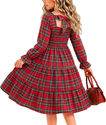 Long Sleeve Flannel Plaid Dress