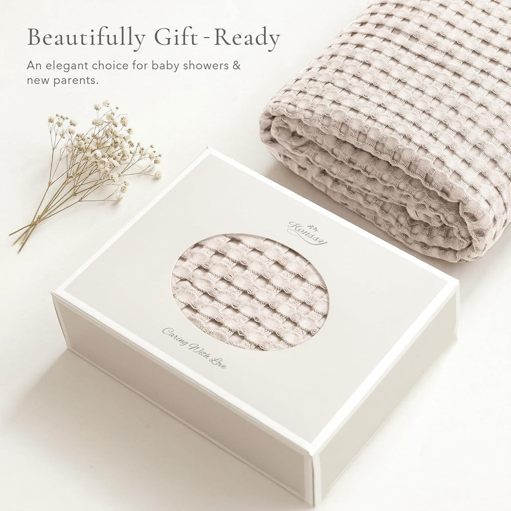 Waffle Baby Blanket for Boys & Girls, Soft Newborn Swaddle Blanket