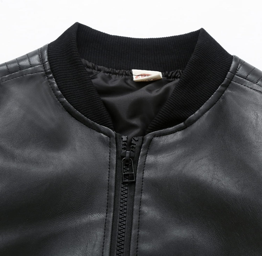 Boys' Outerwear Jackets,Kids Faux Leather Jacket, children's motorcycle Faux leather zipper coat
