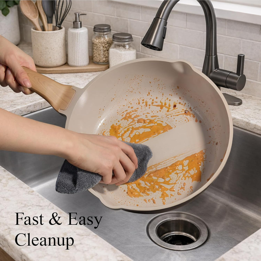 21pcs Ceramic Cookware Sets, Pots and Pans Set | Healthy Cooking Set, Non-Toxic Induction, Ultra Durable, Easy Clean