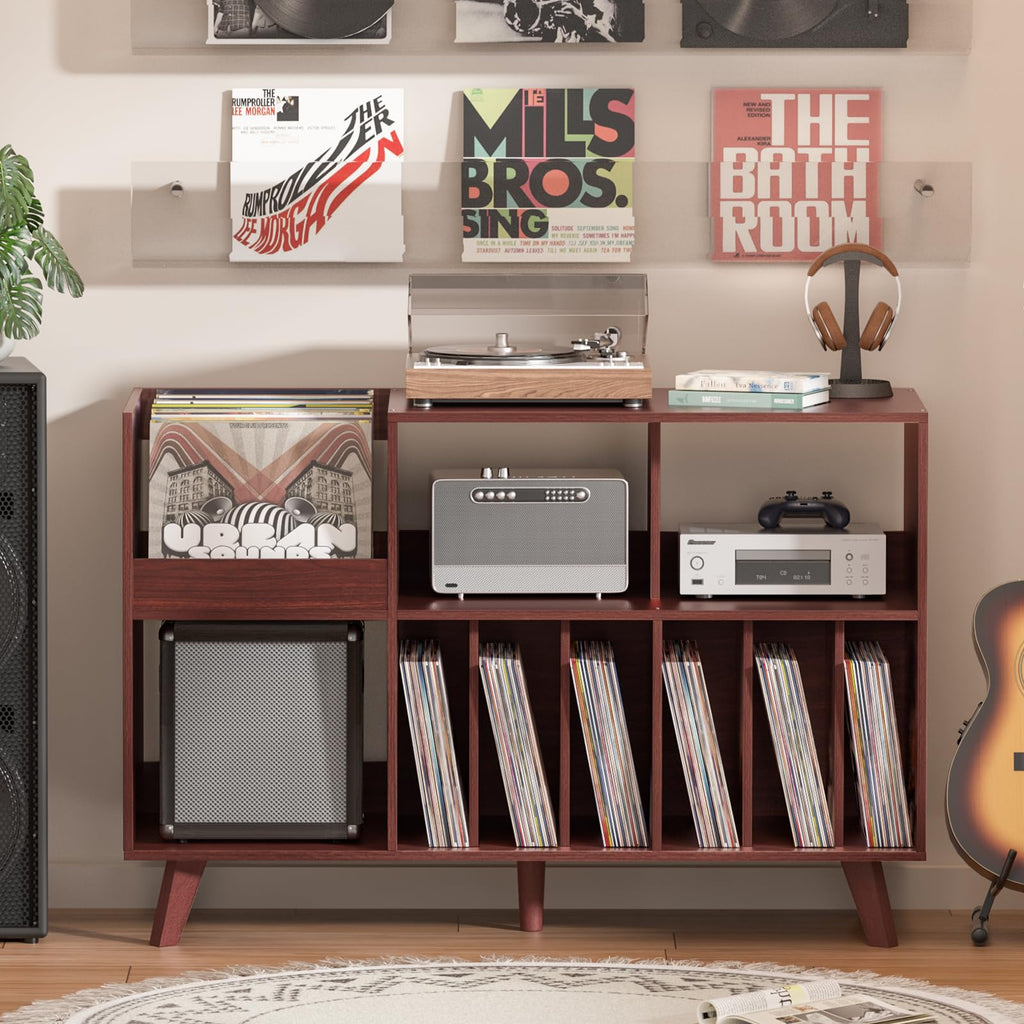 Large 48'' Record Player Stand with Display Area