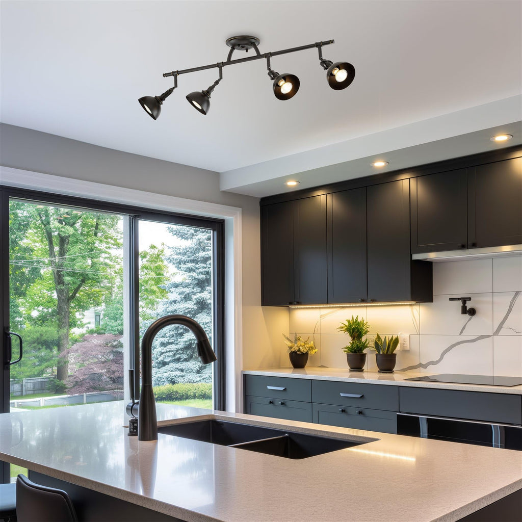 Broadway 30" Modern Industrial 4-Light Fixed Track Lighting Kit