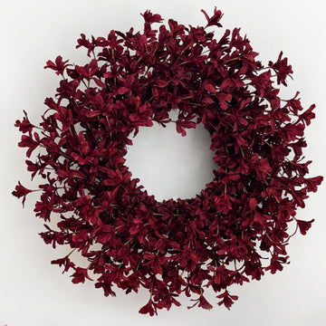 24 Inch Burgundy Fall Wreaths for Front Door, Artificial Forsythia Wreath