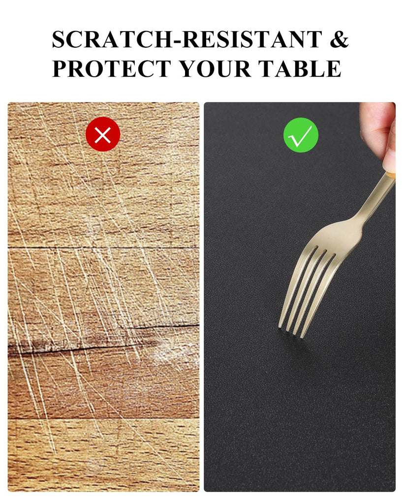 Black Plastic Table Cover Protector, 42" x 78" PVC Desk Pad Mat