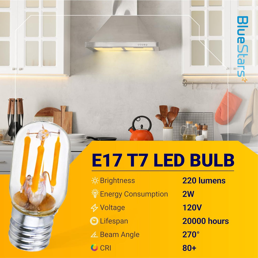 E17 T7 LED Bulb 2W 120V (25W Equivalent) 2700K Warm White