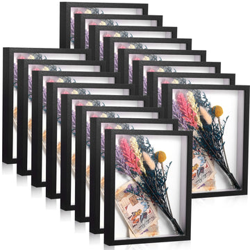 16 Pack 11 x 14 Inch Shadow Box Frame Display Cases, Black