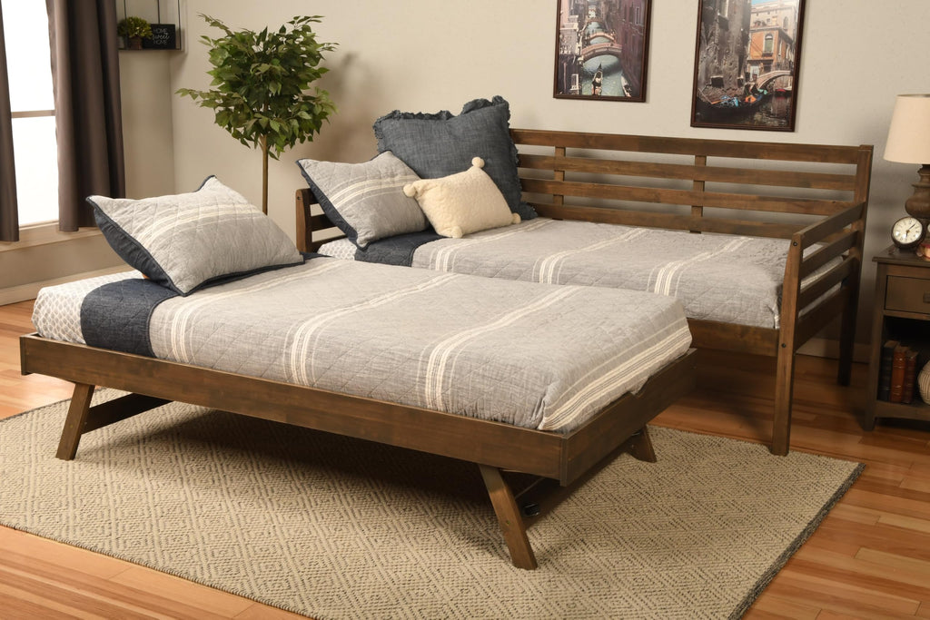 Rustic Brown Solid Wood Daybed, Cama de Madera