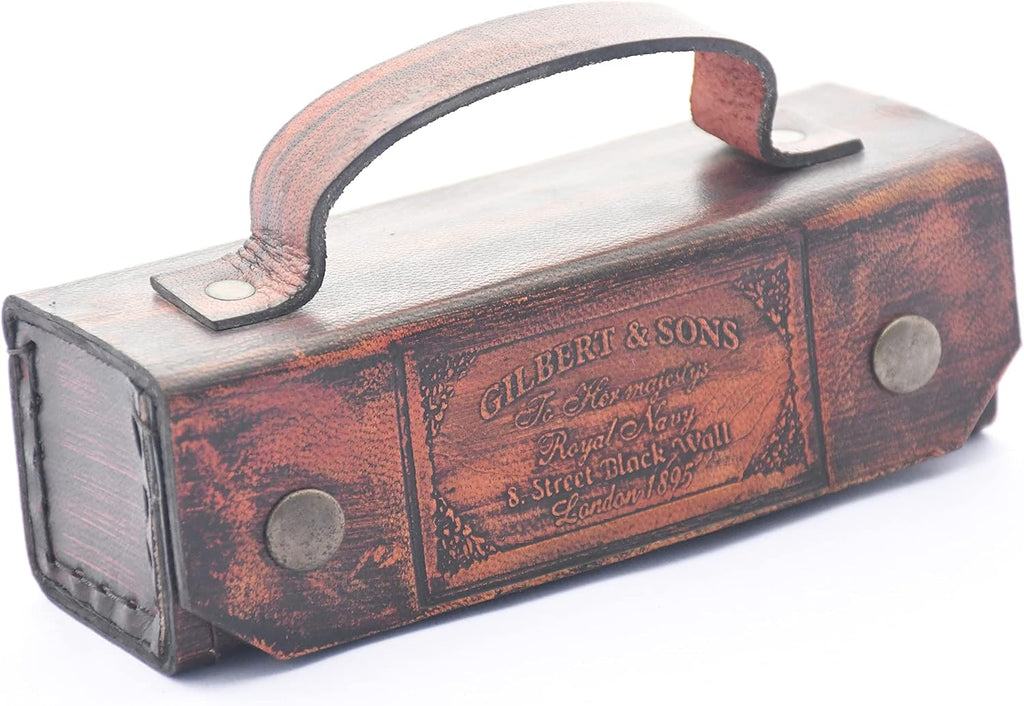 Handicrafts Handmade Brass Kaleidoscope with Leather Box - Vintage Look - Antique Finish - Kaleidoscope for Kids