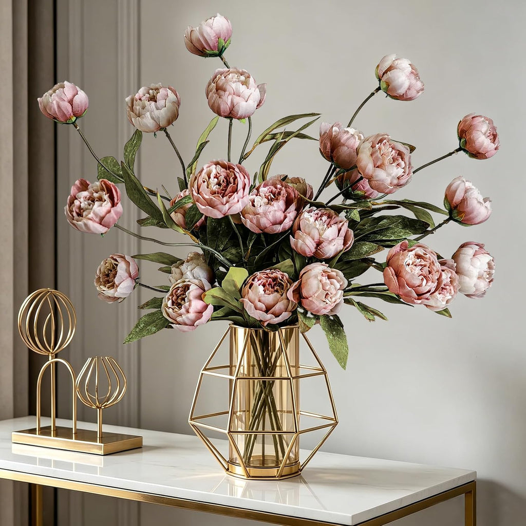 Viral Peony Artificial Flowers for Vase - Set of 6